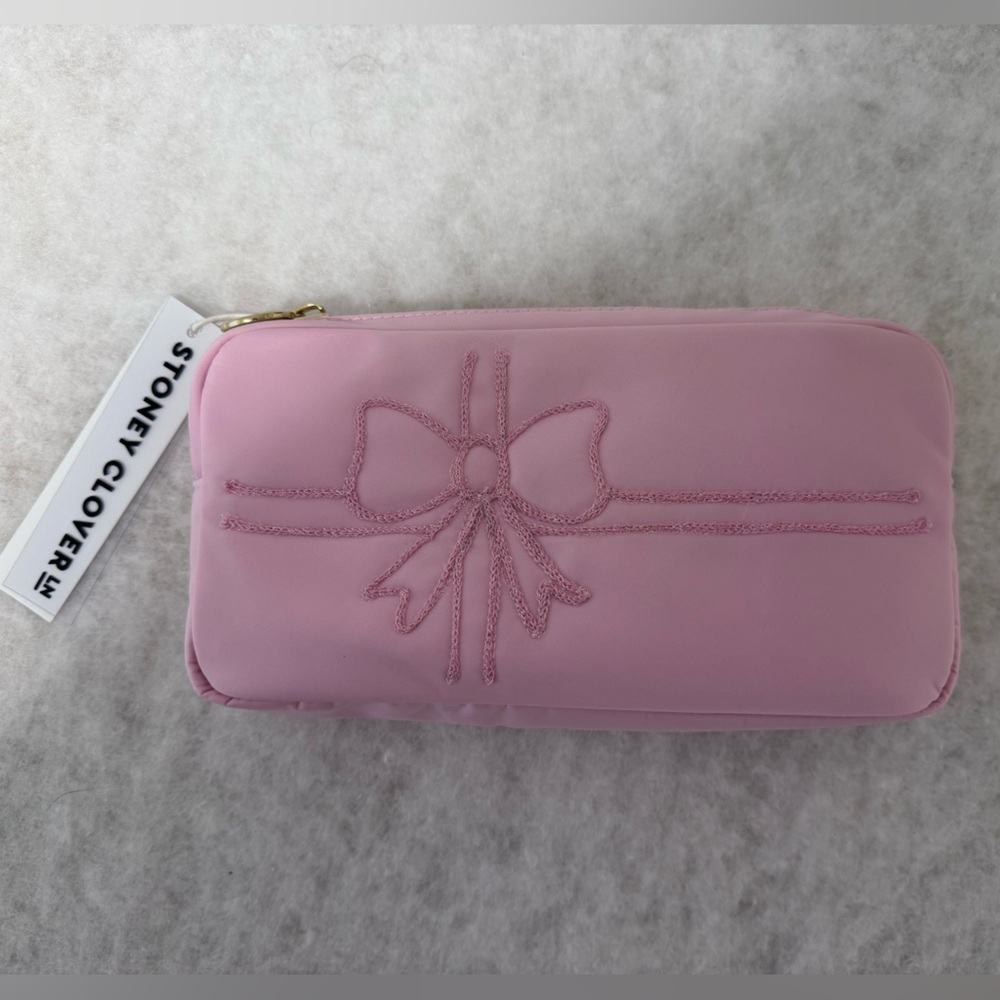 Stoney Clover Lane Pink Bow Cosmetic Bag